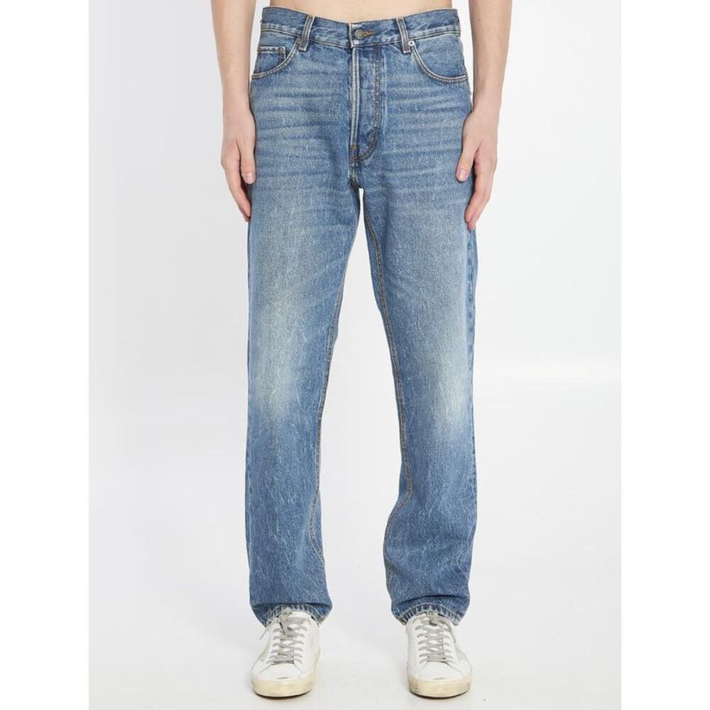 HAIKURE Men's Distressed Denim Jeans Men BLUE Pants
